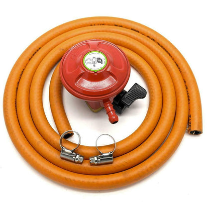 27mm gas cylinder adaptor kit complete with 2m of orange gas hose and two jubilee clips