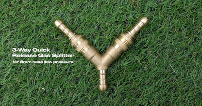 brass y shaped 3 way splitter quick release fitting for 8mm inner diameter gas hose