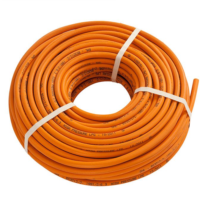 roll of orange gas hose 