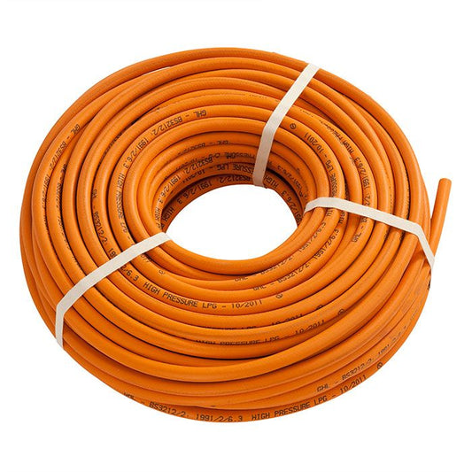 roll of orange gas hose 