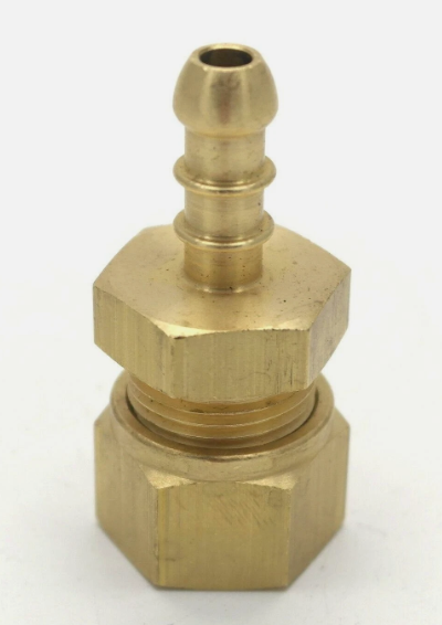brass 8mm compression fitting connected to a 8mm fulham nozzle