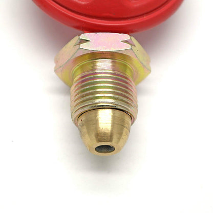 close up of a POL connection on a gas regulator