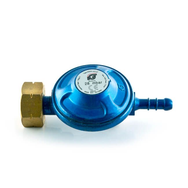 blue butane gas regulator with f valve butane nut end and 8mm connection end