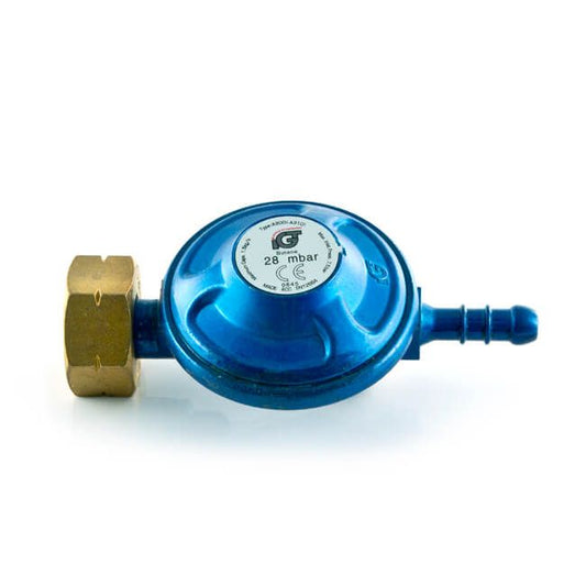blue butane gas regulator with f valve butane nut end and 8mm connection end