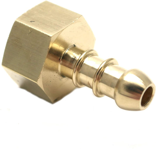 Brass fitting on a white background half inch bsp female fulham nozzle to 8mm