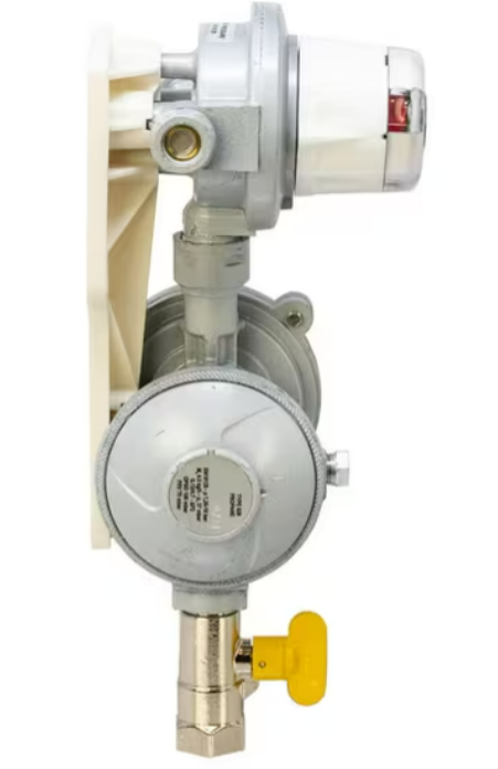 cavagna opso regulator with test point ball valve fitted. automatic changeover regulator between two gas cylinders