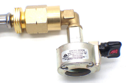 27mm angled gas cylinder adaptor with a POL adaptor to convert the w20 connection to POL