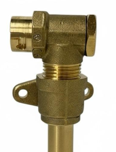 angled micropoint gas cooker adapter with a 15mm wallplate connection to connect to 15mm copper pipe.