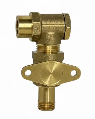 angled micropoint gas cooker adapter with a 15mm wallplate connection to connect to 15mm copper pipe.