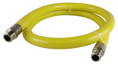 yellow gas catering hose with stainless steel connection ends
