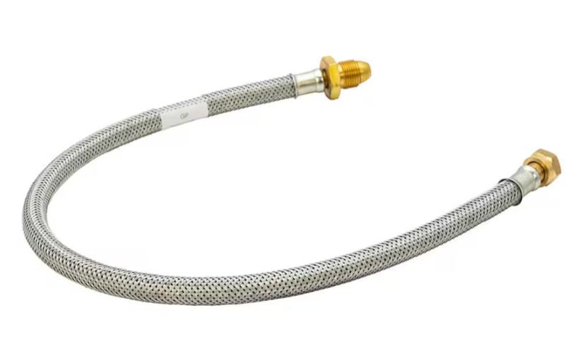 over braided gas pigtail hose pol connection