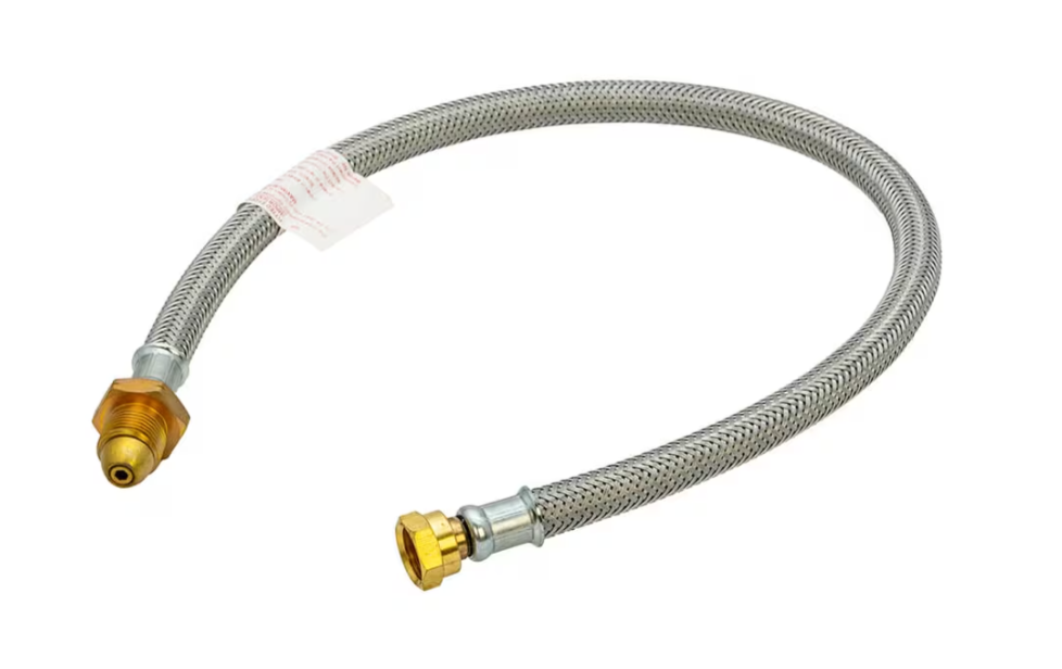 over braided gas pigtail hose pol connection