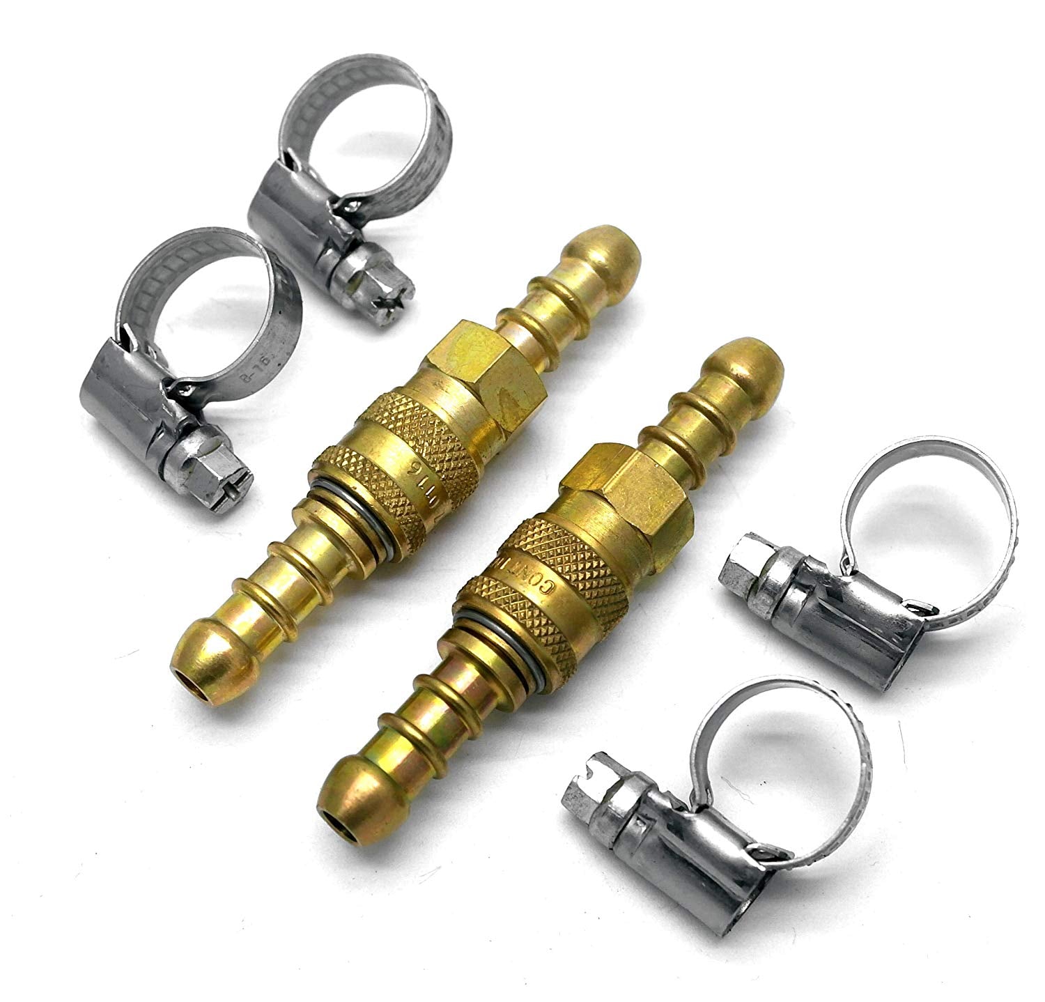 2 x Quick Release Fittings + 4 Clips Couplings for 8mm Propane/Butane ...