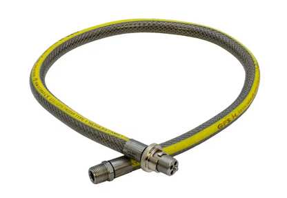 GFS gas hose straight bayonet to 1/2" bsp male connection, features swivel head