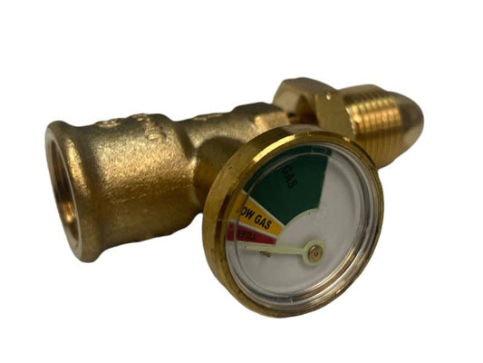 gas cylinder level gauge with POL connection for seeing how much gas is left in tank