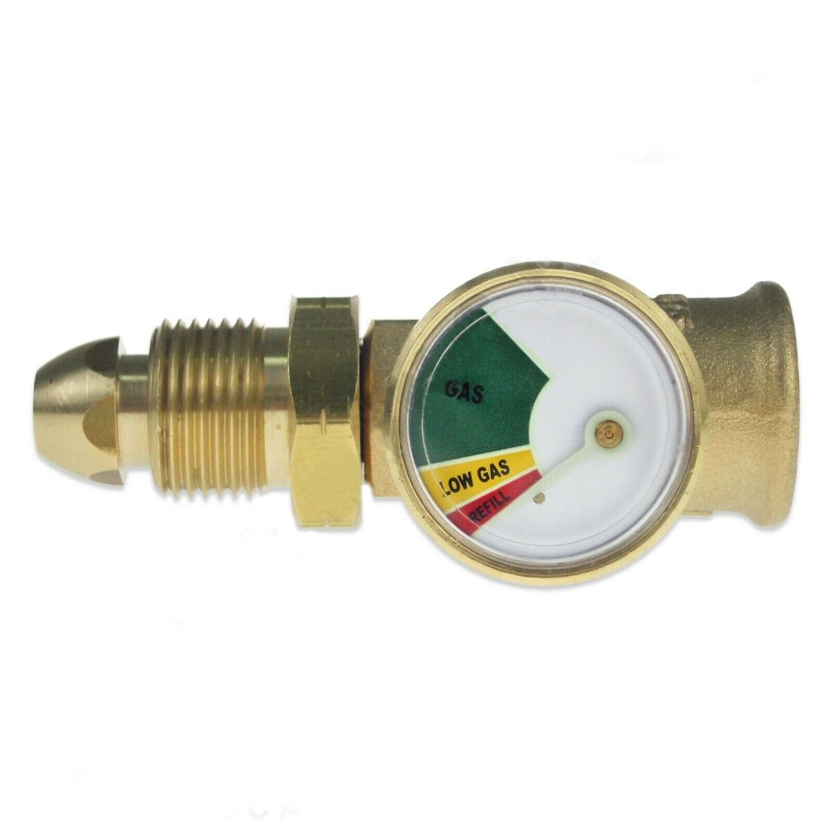 gas cylinder level gauge with POL connection for seeing how much gas is left in tank