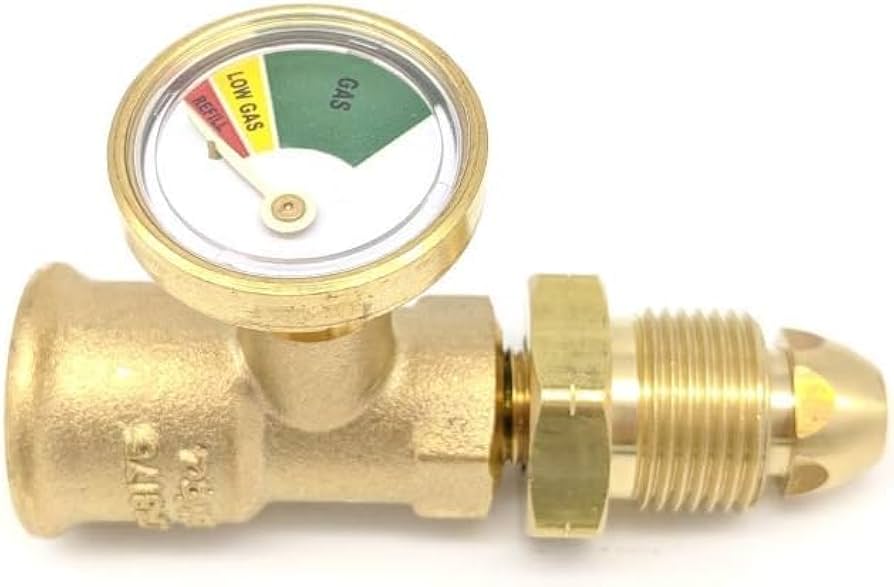 gas cylinder level gauge with POL connection for seeing how much gas is left in tank
