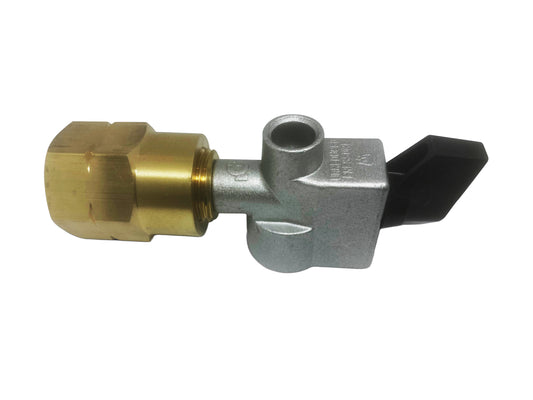 21mm cip on gas cylinder adaptor connected to a POL brass adaptor