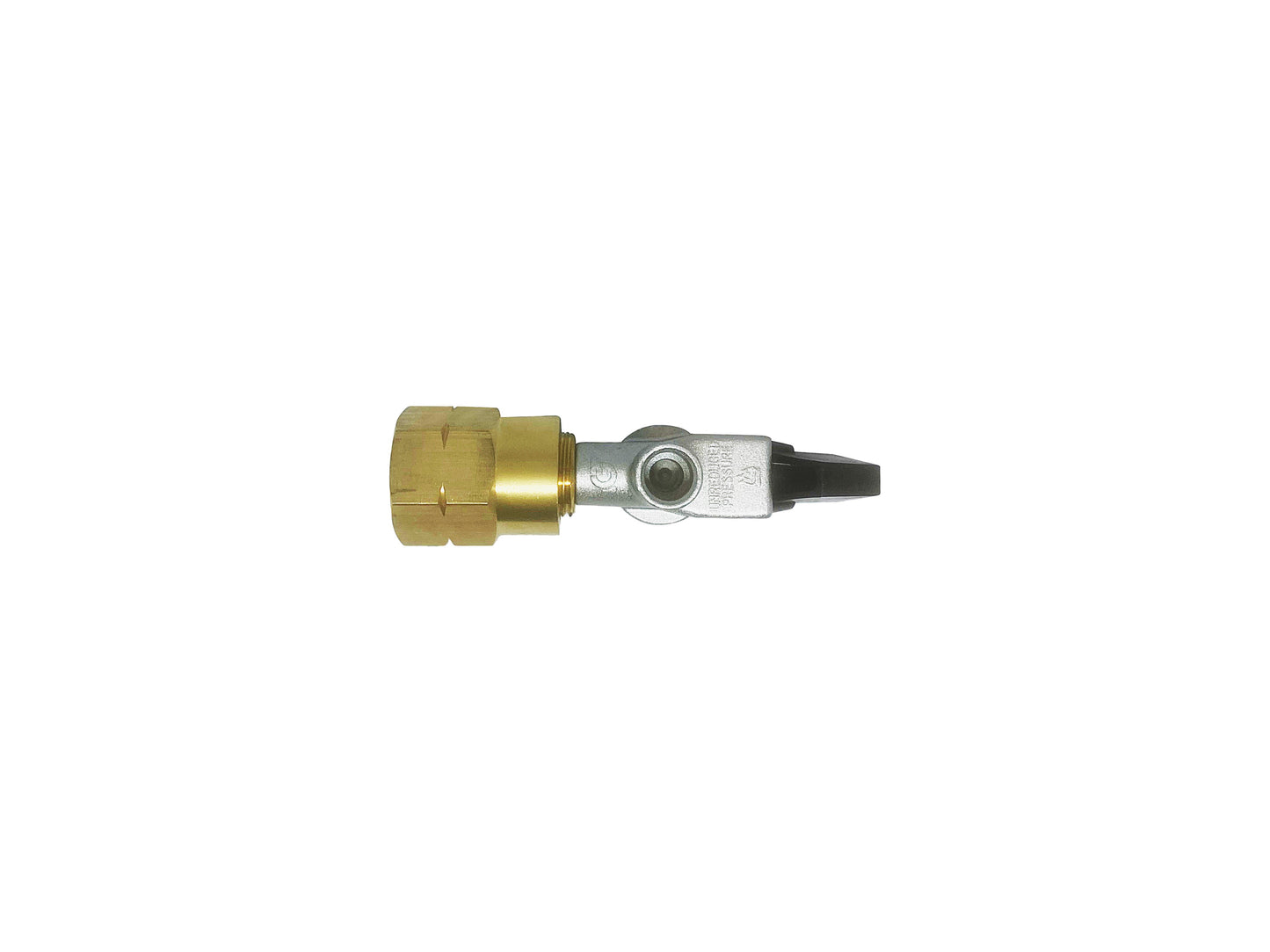 21mm cip on gas cylinder adaptor connected to a POL brass adaptor