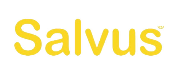 Yellow 'Salvus' logo on a transparent background