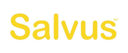 Yellow 'Salvus' logo on a transparent background