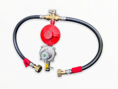 OPSO Twin Manual Propane Regulator Kit With F-Valve Pigtails(Butane Nut) ROI